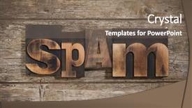  Presentation with spam - Slides enhanced with spam single word set background and a  colored foreground