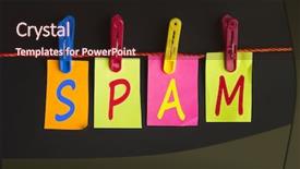  Presentation with spam - PPT layouts consisting of spam word on laundry hook background and a  colored foreground