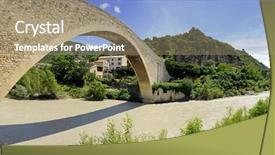  Presentation with cable stayed bridge over river - Colorful slides enhanced with span of 40 5 meter backdrop and a coral colored foreground