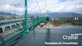  Presentation with vancouver - Beautiful theme featuring span of lions gate bridge backdrop and a ocean colored foreground
