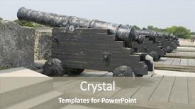  Presentation with fort - PPT theme with spanish american fortress cannons background and a gray colored foreground