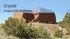  Presentation with ancient ruins - Slides with spanish american war - ancient pueblo stone wood background and a  colored foreground