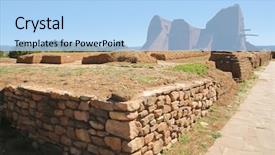  Presentation with ancient ruins - Beautiful presentation featuring spanish american war - ancient pueblo stone wood backdrop and a light blue colored foreground