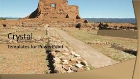  Presentation with ancient greek of stone - Presentation theme with spanish american war - ancient pueblo stone wood background and a  colored foreground