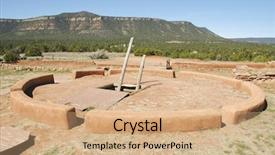  Presentation with ancient ruins - Presentation having spanish american war - ancient pueblo stone wood background and a  colored foreground