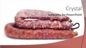  Presentation with chorizo - PPT theme having spanish-chorizo-and-salami background and a white colored foreground