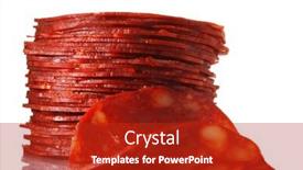  Presentation with chorizo - Audience pleasing theme consisting of spanish-chorizo-salami-sausage-stacked backdrop and a crimson colored foreground
