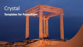  Presentation with spanish - Amazing theme having spanish-city-of-avila-night backdrop and a ocean colored foreground