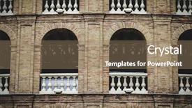  Presentation with architecture city - Presentation enhanced with spanish city of valencia mediterranean architecture background and a coral colored foreground