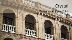  Presentation with architecture city - Beautiful presentation featuring spanish city of valencia mediterranean architecture backdrop and a coral colored foreground