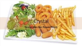  Presentation with french fries - Theme having spanish combo platter with salad background and a gold colored foreground