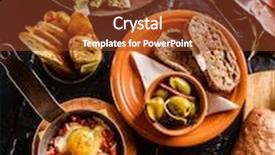  Presentation with dinner - Audience pleasing PPT layouts consisting of spanish dinner cooked and served backdrop and a tawny brown colored foreground