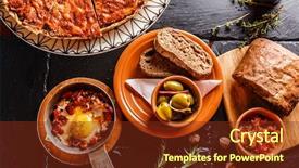  Presentation with spanish food - PPT layouts with spanish dinner cooked and served background and a tawny brown colored foreground