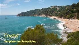  Presentation with art seascape nature sea - Theme featuring spanish east coast with nature background and a tawny brown colored foreground