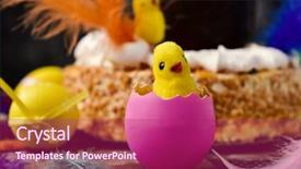  Presentation with chick - Amazing presentation having spanish festival - closeup of a toy chick backdrop and a violet colored foreground