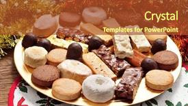  Presentation with polvorones - Amazing PPT layouts having spanish festival - tray with different turron polvorones backdrop and a tawny brown colored foreground