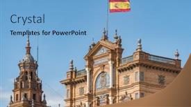  Presentation with espana - PPT layouts featuring spanish-flag-close-up-over background and a  colored foreground