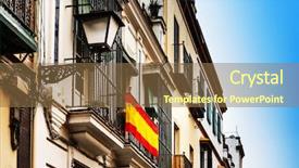  Presentation with spanish - PPT theme with spanish flag in sevilla spain background and a coral colored foreground