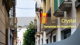  Presentation with spanish - Cool new theme with spanish flag in sevilla spain backdrop and a violet colored foreground