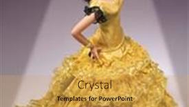  Presentation with doll - Audience pleasing slide deck consisting of spanish-flamenco-dancer-doll backdrop and a yellow colored foreground