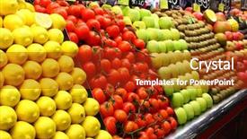  Presentation with food market - Theme having spanish food - market background and a crimson colored foreground