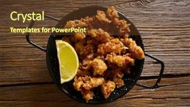  Presentation with tapas - Beautiful theme featuring spanish food - puntilla tapas fried little breaded backdrop and a tawny brown colored foreground