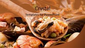  Presentation with seafood paella - Slide deck having sports shoes - pavement in old city center background and a lemonade colored foreground.