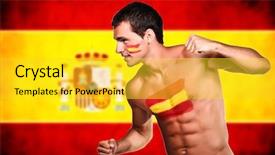  Presentation with real madrid football - Presentation design featuring spanish football fan is ready background and a  colored foreground