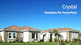  Presentation with neighborhood - Slides consisting of spanish house - brand new single family home background and a teal colored foreground