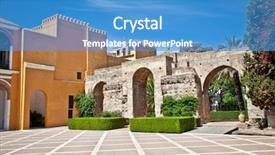  Presentation with islam andalusia - Slide set consisting of spanish house - courtyard of rolal alcazar background and a  colored foreground