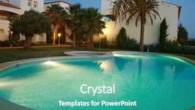  Presentation with swimming - Colorful slide set enhanced with spanish house - villas with swimming pool backdrop and a  colored foreground