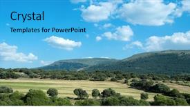  Presentation with spanish - Amazing presentation theme having spanish landscape with plowed filds backdrop and a light blue colored foreground