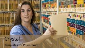  Presentation with nurse care - Amazing presentation theme having spanish medical - attractive female nurse doctor health backdrop and a  colored foreground