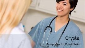  Presentation with doctor office - Cool new slides with spanish medical - attractive mixed race young female backdrop and a seafoam green colored foreground