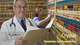  Presentation with nurse care - Beautiful PPT theme featuring spanish medical - doctor nurse health care professional backdrop and a  colored foreground