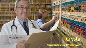  Presentation with nurse care - Slides with spanish medical - doctor nurse health care professional background and a  colored foreground