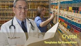  Presentation with nurse care - Colorful theme enhanced with spanish medical - doctor nurse health care professional backdrop and a coral colored foreground