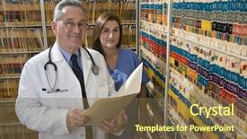  Presentation with nurse care - Cool new PPT theme with spanish medical - doctor nurse health care professional backdrop and a tawny brown colored foreground