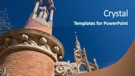  Presentation with saint - Theme consisting of spanish medical - saint pau hospital located background and a ocean colored foreground