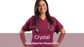  Presentation with doctor family - Presentation consisting of spanish medical - smiling family woman doctor background and a violet colored foreground