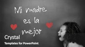  Presentation with mothers - Slide deck enhanced with spanish-mothers-day-message-against background and a dark gray colored foreground