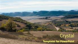  Presentation with spanish - Cool new presentation theme with spanish-mountains-landscape-navarra backdrop and a tawny brown colored foreground