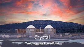  Presentation with plant nuclear - Slide set featuring spanish-nuclear-power-plant-next background and a gray colored foreground
