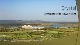  Presentation with nuclear power - Audience pleasing presentation theme consisting of spanish-nuclear-power-plant-next backdrop and a light blue colored foreground