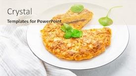  Presentation with tortilla - PPT layouts featuring spanish-omelet-tortilla-de-patatas background and a lemonade colored foreground