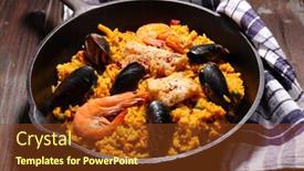  Presentation with spanish - PPT theme enhanced with spanish paella background and a tawny brown colored foreground
