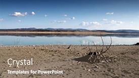  Presentation with drought - PPT theme having almost empty due to drought background and a violet colored foreground