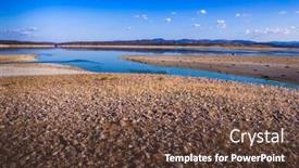  Presentation with drought - Presentation design featuring almost empty due to drought background and a tawny brown colored foreground