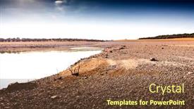  Presentation with drought - Cool new PPT theme with almost empty due to drought backdrop and a tawny brown colored foreground