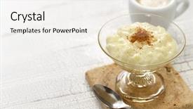  Presentation with arroz - Colorful presentation theme enhanced with cons - spanish rice pudding arroz con backdrop and a sky blue colored foreground